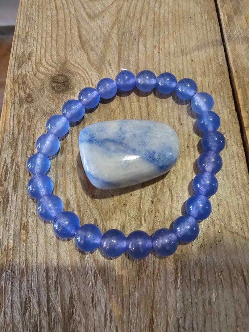 Bracelet en Quartz Bleu Naturel
