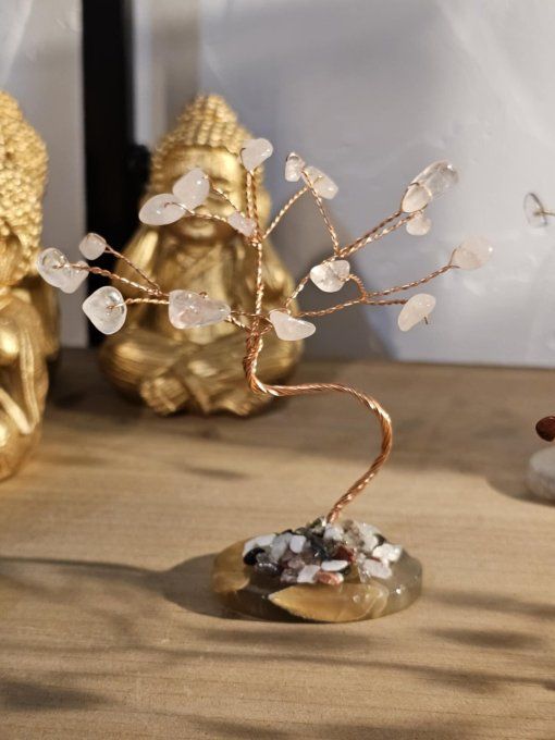 Arbre de vie en pierres Quartz Rose