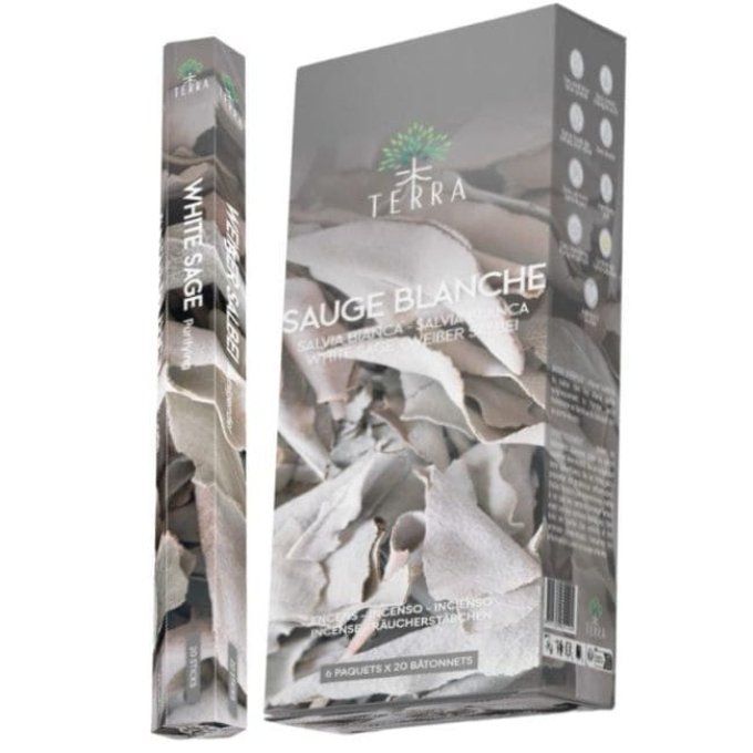 encens TERRA sauge blanche 20 bâtons sans charbon 30g